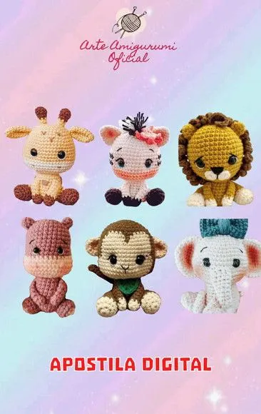 Receita Safari Combo Amigurumi - artesanato feito à mão por Arte Amigurumi Oficial