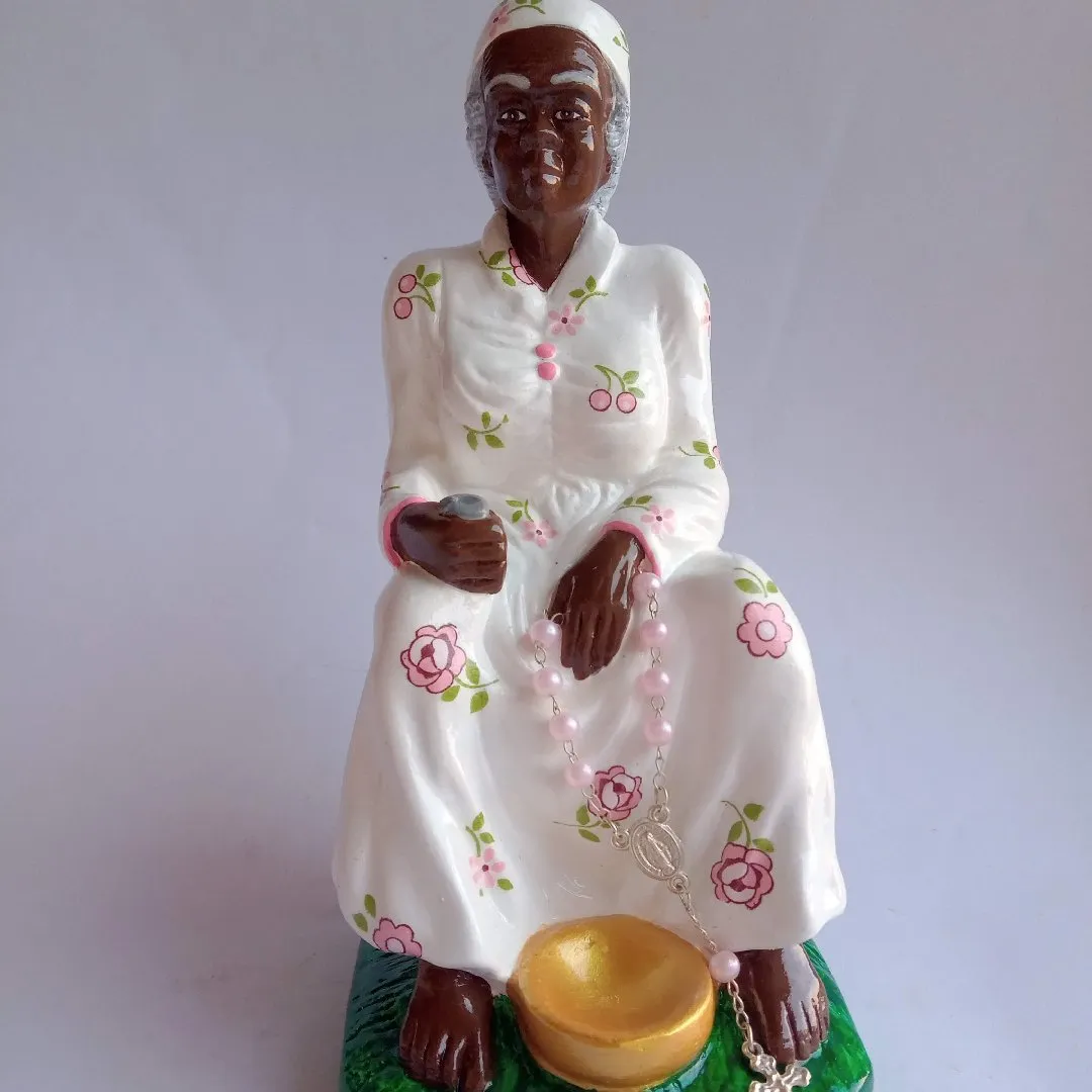 preta velha em gesso maciça 25 cm - foto 4
