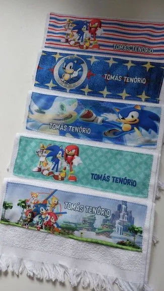 Toalha de Mão Personalizada Sonic - artesanato feito à mão por Innovare Studio