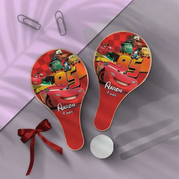 Raquete Ping Pong - Carros Disney - feito à mão por Mi Papelaria Criativa