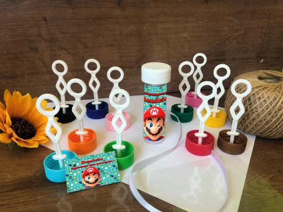 Bolinha de Sabão Cabeça Mario Personalizado - artesanato feito à mão por creativitybynina