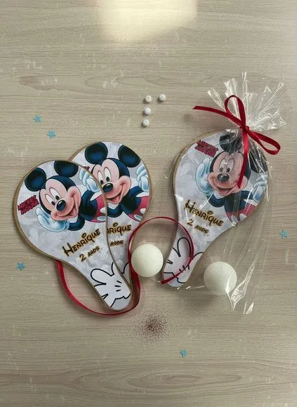 Raquete Ping Pong - Mickey - feito à mão por Mi Papelaria Criativa