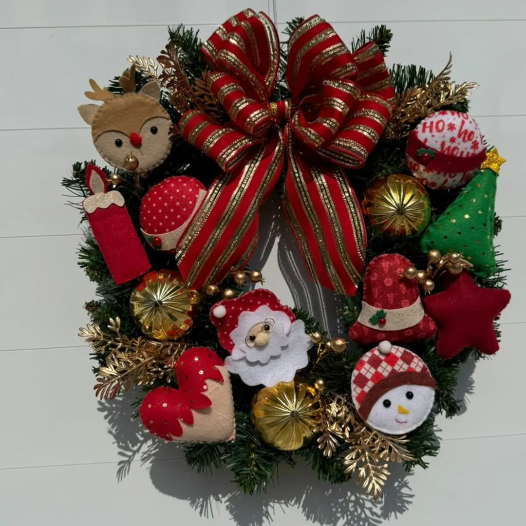 Guirlanda de Festão Natal 40cm - artesanato feito à mão por edeatelier