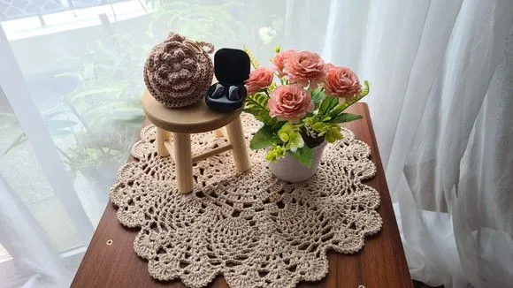 Case em Crochê para Fone de Ouvidos Amêndoa - foto 3