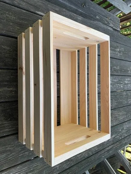 Caixote de Madeira Pinus com Pegador 60x40x20 - foto 4