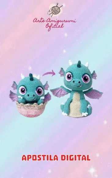 Receita Dragão Reversível - Amigurumi - feito à mão por Arte Amigurumi Oficial
