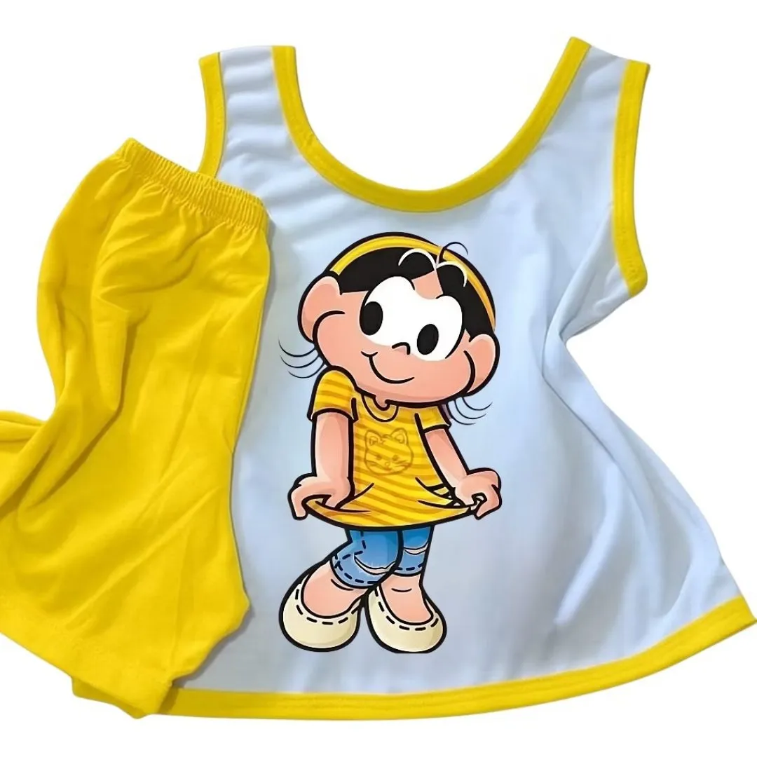 pijama verão calor regata e short infantil femenino - foto 4