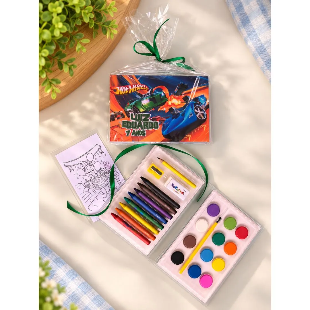 Estojo de Pintura Hotwheels Personalizado - artesanato de Artmanha Lembrancinhas
