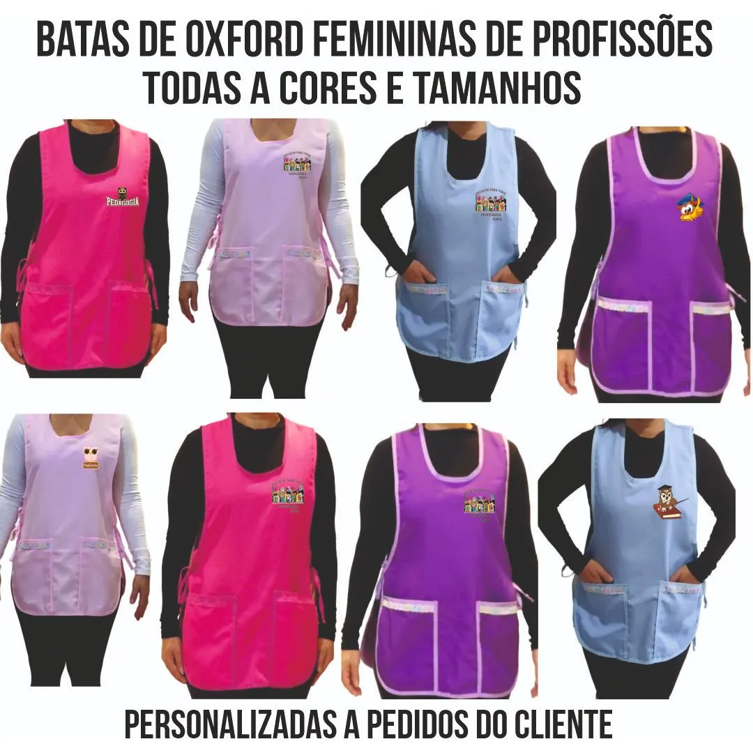 Jalecos Femininos de Profissões Personalizados a Pedido do Cliente - artesanato de Kharmo Arts Camisetas e Brindes Personalizados
