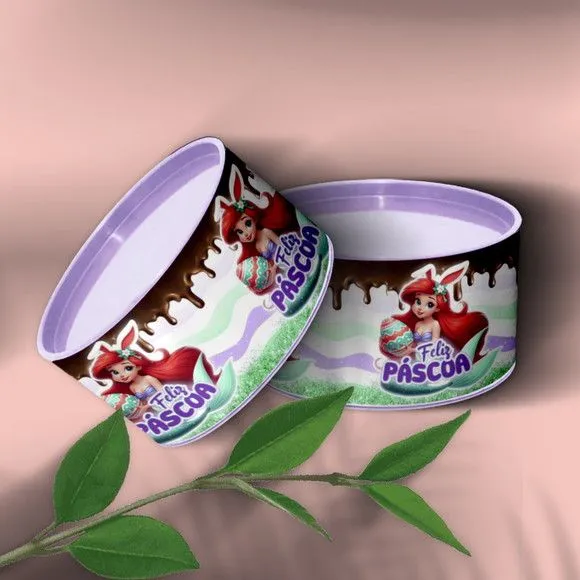 Tubo Lata - Sereia Páscoa Personalizada - feito à mão por Mi Papelaria Criativa
