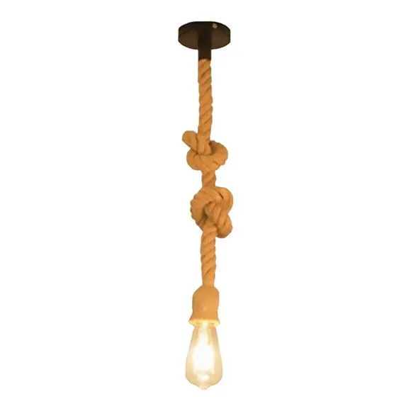Luminária Pendente Design Rustico Corda Natural Bocal E27 - foto 3