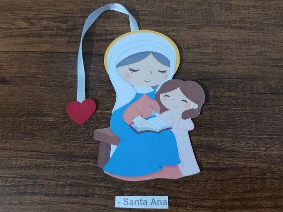 Marcador de Página 13 cm - Santa Ana Sentada - artesanato de Emejhu Personalizados