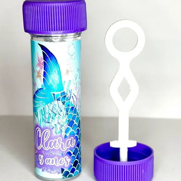 Bolinha de Sabão Calda de Sereia Personalizada - artesanato feito à mão por Mi Papelaria Criativa