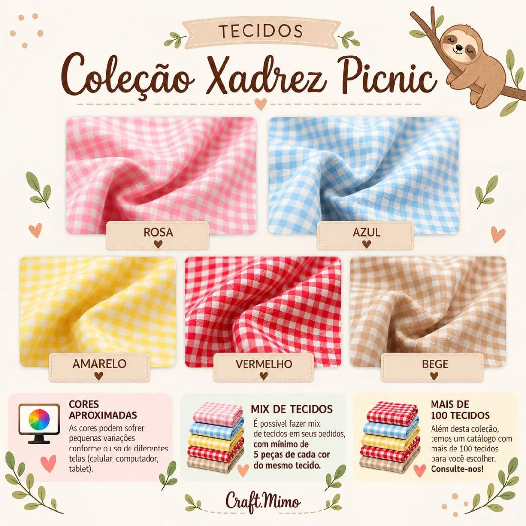 Cachepô 11cm Xadrez Lona e Tecido - Fazendinha, Piquenique, Festa Junina e Arraiá - Centro de Mesa e Lembrancinha - 100% Algodão - foto 2