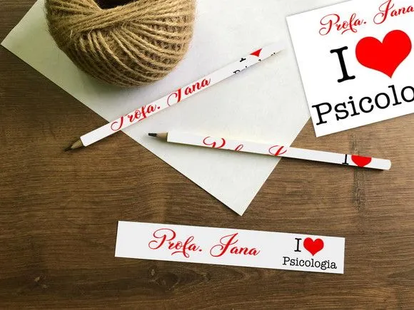 Lápis Psicologia Personalizado - feito à mão por Mi Papelaria Criativa