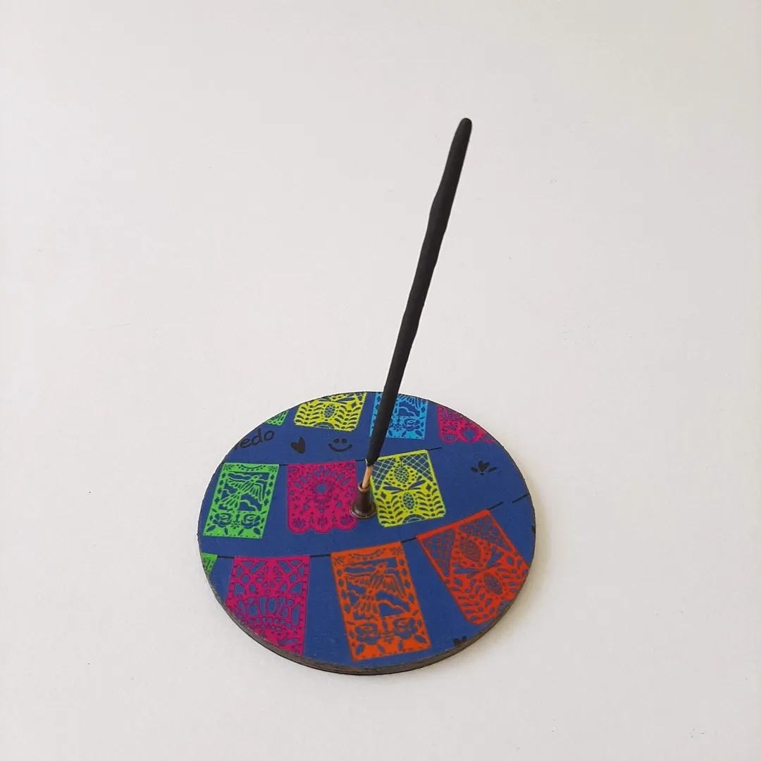 Porta Incenso Bandeirolas Mexicanas - artesanato de Estudio Bananeira