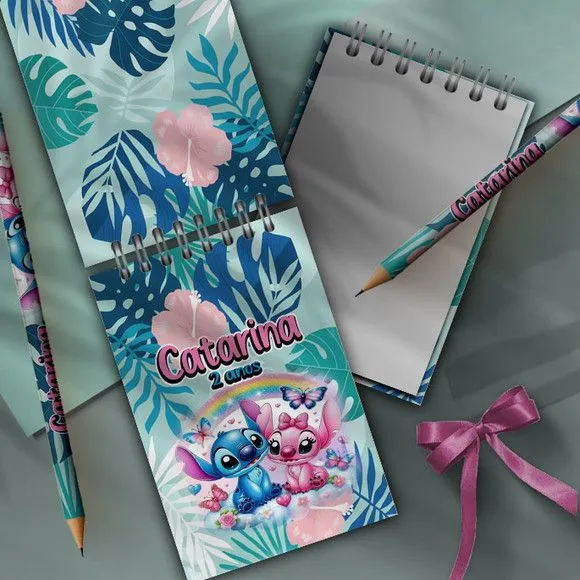 Bloco Anotações - Stitch Personalizado - artesanato feito à mão por Mi Papelaria Criativa