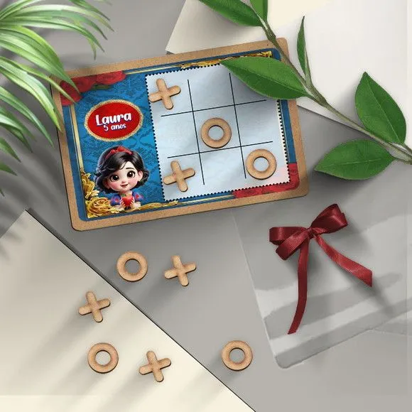 Jogo da Velha - Branca de Neve Cute Personalizado - artesanato feito à mão por Mi Papelaria Criativa