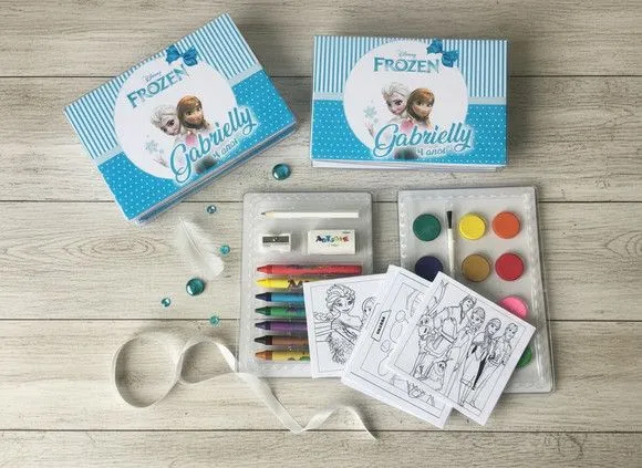 Estojo de Pintura Frozen Personalizado - artesanato feito à mão por Mi Papelaria Criativa