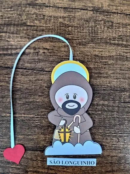 Marcador de Página 10 cm - São Longuinho - artesanato de Emejhu Personalizados