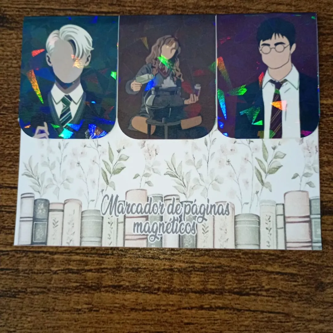 Marcador de Página Magnético Trio 5 - "Harry Potter" - artesanato de Emejhu Personalizados