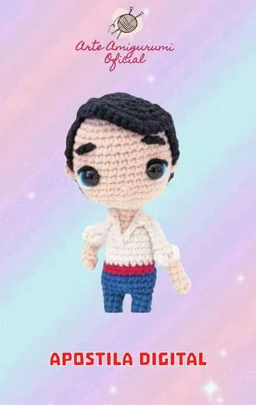 Receita Principe Eric Pequena Sereia Amigurumi - feito à mão por Arte Amigurumi Oficial