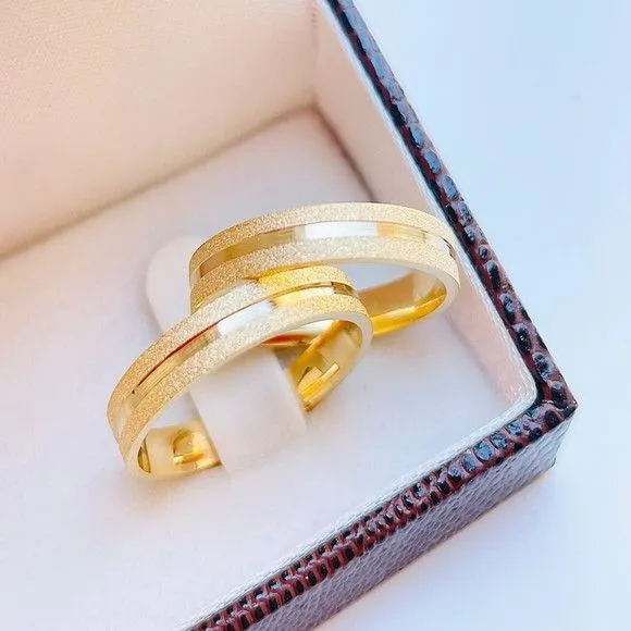 Alianças de Ouro 18k 4mm 4grs Casamento + Anel Solitário - feito à mão por TM JOIAS
