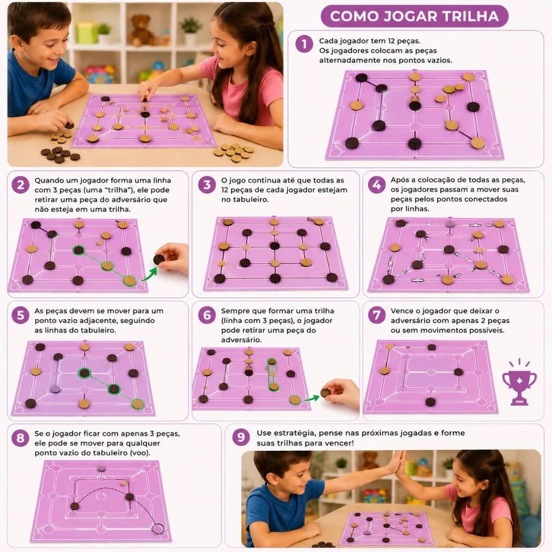 Jogo Dama e Trilha 2 Em 1 Personalizado Infantil Tabuleiro Duplo JD Arte - foto 5