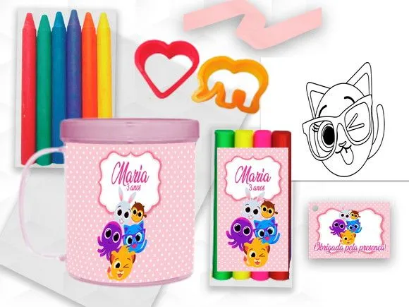 Caneca com Giz e Massinha Bolofofos Personalizada - artesanato feito à mão por creativitybynina