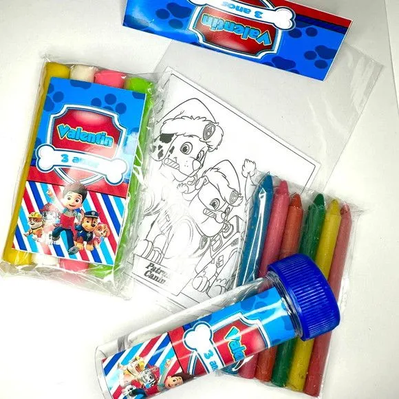 Kit Massinha + Giz + Bolha Patrulha Canina Personalizado - feito à mão por Mi Papelaria Criativa