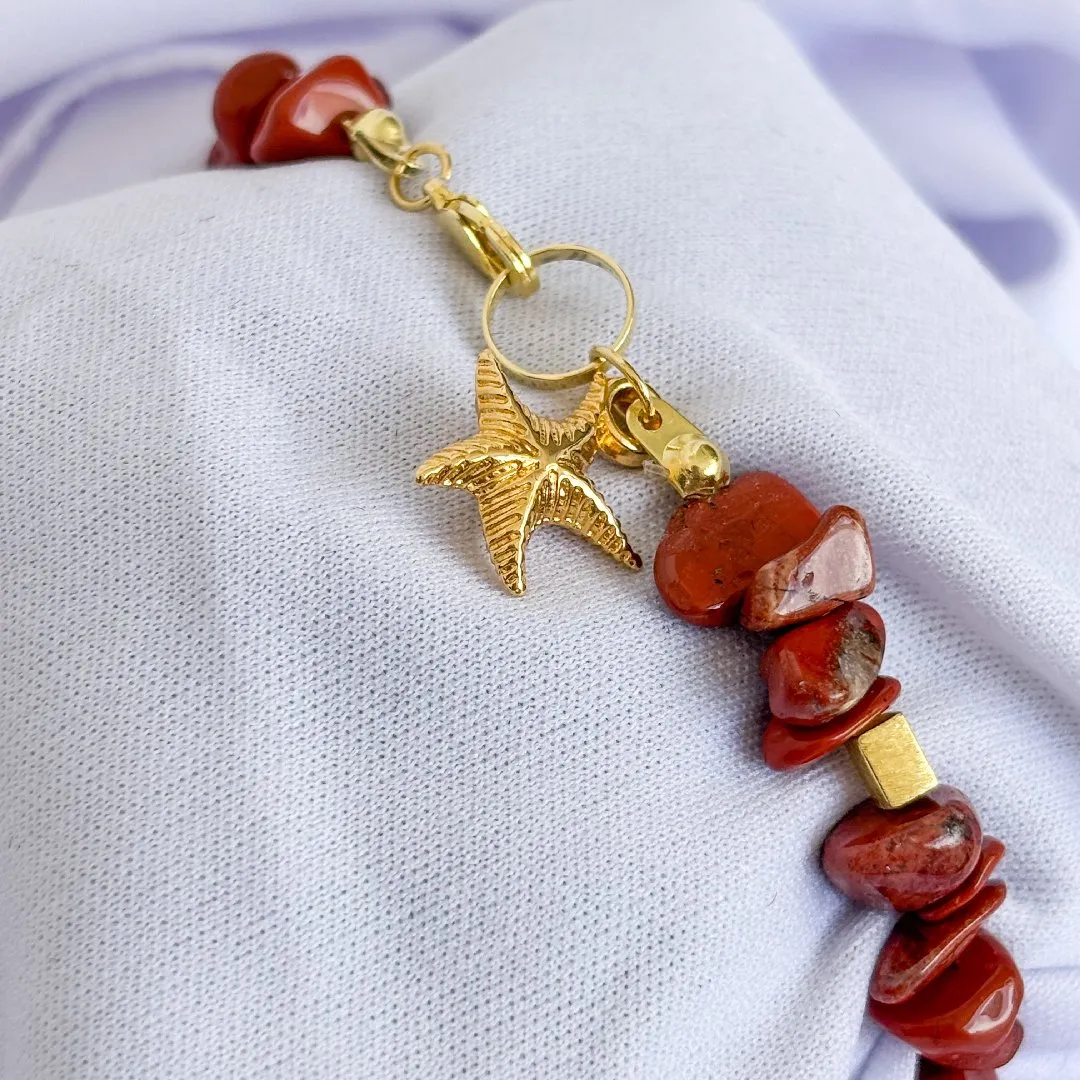 Pulseira pedra natural Jade - artesanato feito à mão por Donna