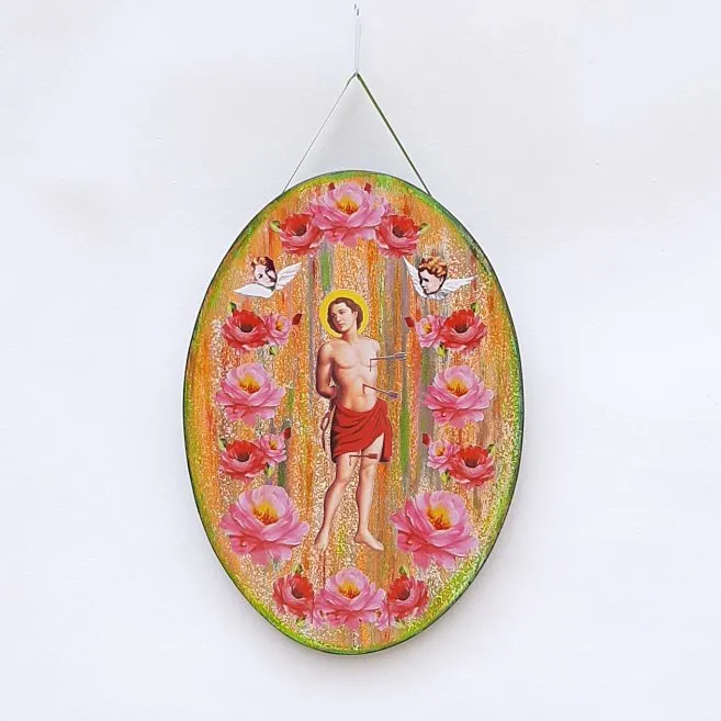 Quadro São Sebastião - artesanato de Estudio Bananeira