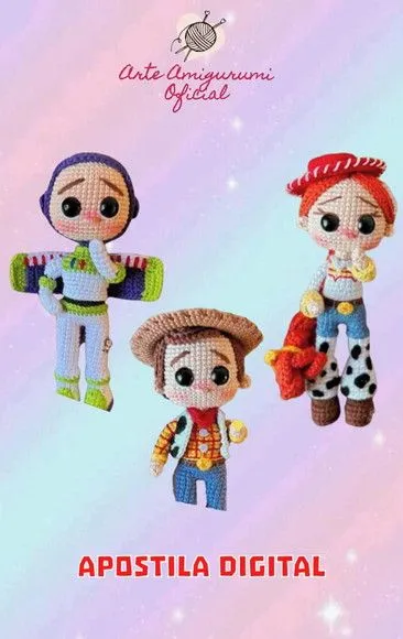 Receita Combo Toy Story - Amigurumi - artesanato feito à mão por Arte Amigurumi Oficial