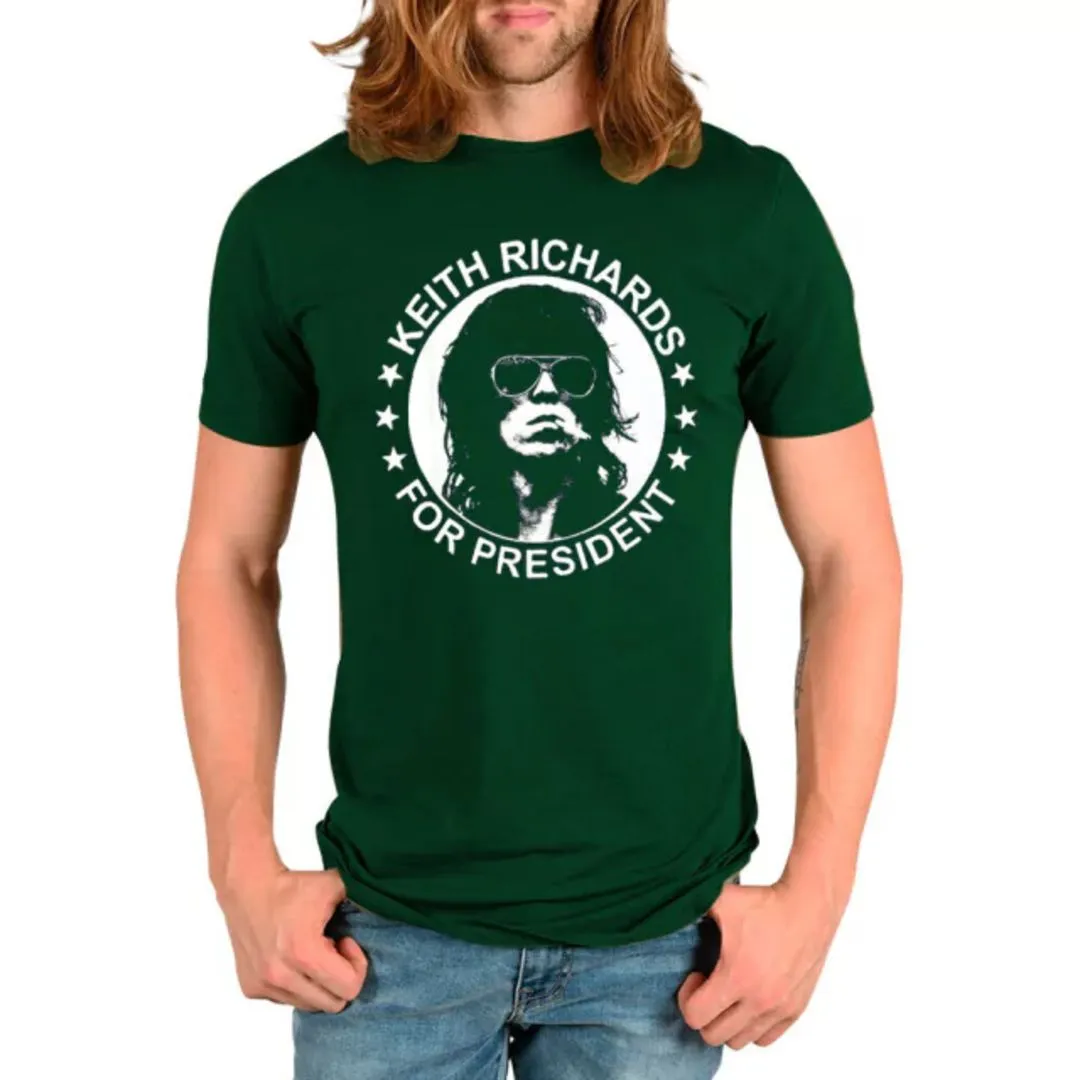 Camiseta Keith Richards For President, estampa exclusiva, tamanhos unisex - foto 3
