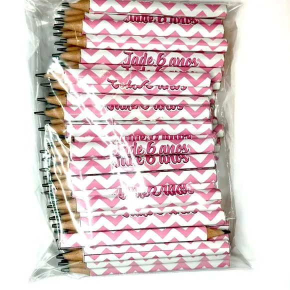 Mini Lápis Chevron Rosa Personalizado - foto 2