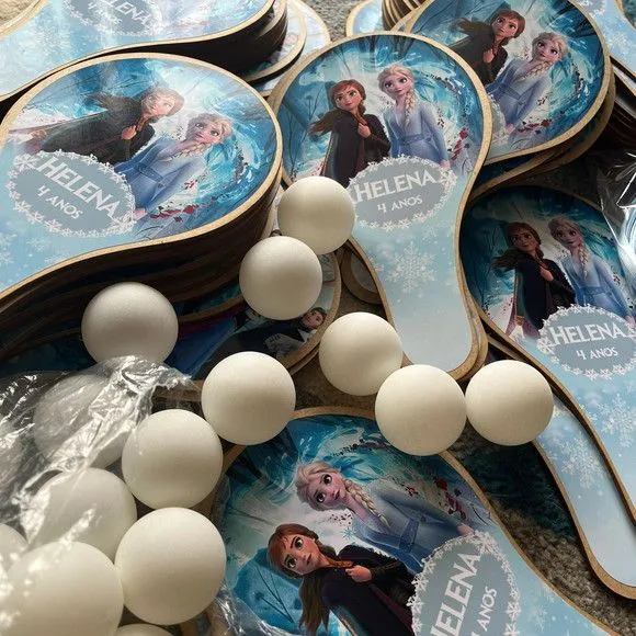 Raquete Ping Pong - Frozen - feito à mão por Mi Papelaria Criativa