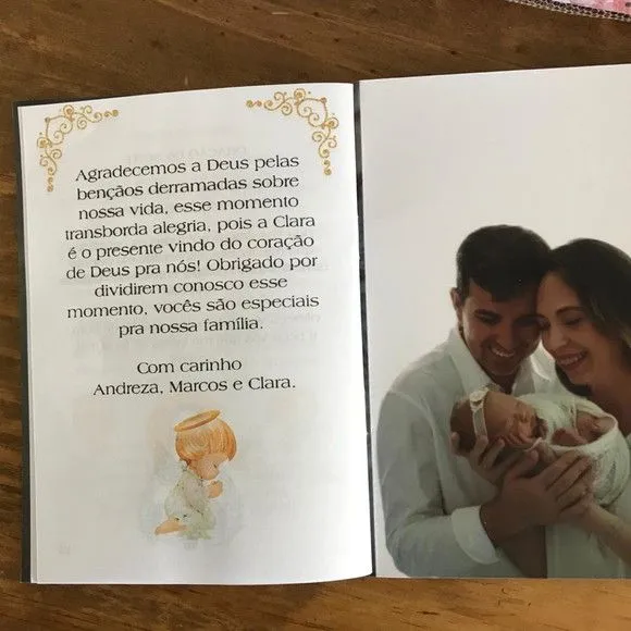 Livro de Orações Luxo com Foto para Batismo - foto 3