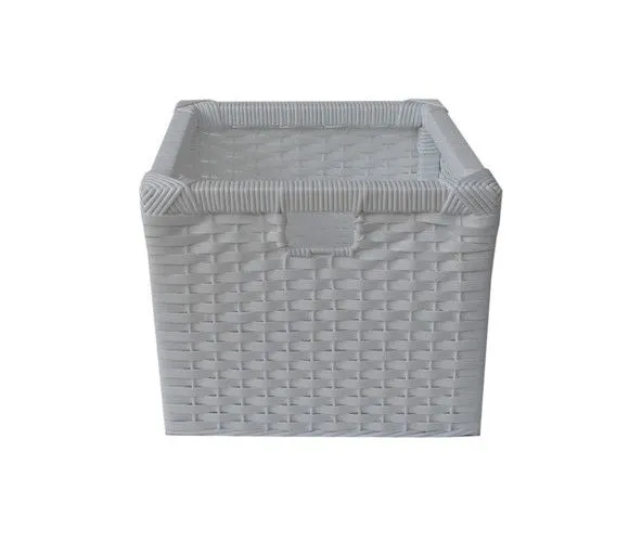 Cesto Gaveta Sintético Branco 32x32x32 - artesanato de Mundo Urbano