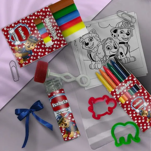 Kit Massinha Infantil Patrulha Canina Personalizado - artesanato feito à mão por Mi Papelaria Criativa