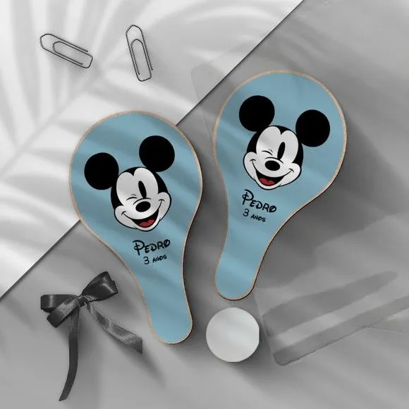 Raquete Ping Pong - Mickey - feito à mão por Mi Papelaria Criativa