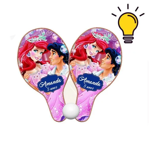 Raquete Ping Pong - Bela Adormecida - feito à mão por Mi Papelaria Criativa