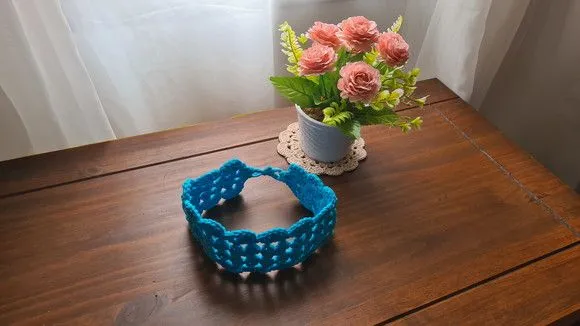 Faixa para Cabelo em Crochê Turquesa - foto 2