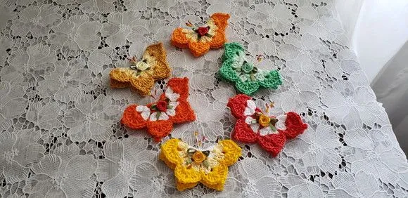Imã Geladeira em Crochê - Borboletas Coloridas - foto 3