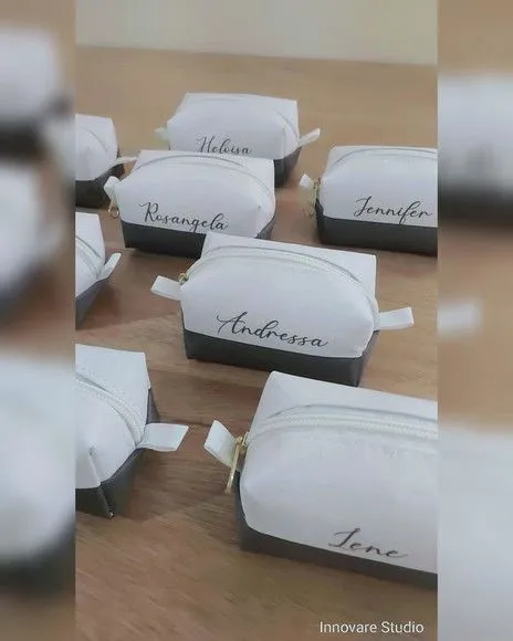 Necessaire Mini Box - Branco e Verde Musgo - foto 3