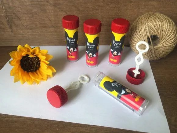 Bolinha de Sabão Mickey Personalizado - artesanato feito à mão por creativitybynina