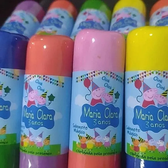 Lembrancinha Infantil Pepa Pig Personalizada Sabão Mágico - foto 2