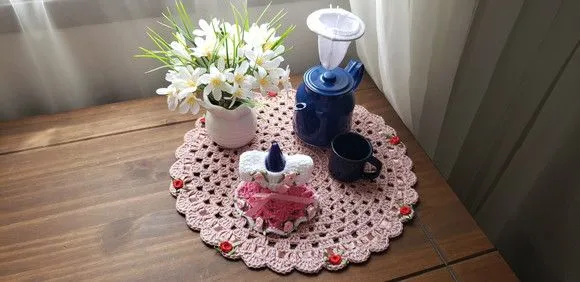 Mini Capa para Adoçante 75 ml Vestidinho Rosa - foto 3