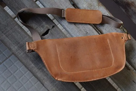 Bolsa Pochete Couro Legitimo Crazy Horse - foto 5