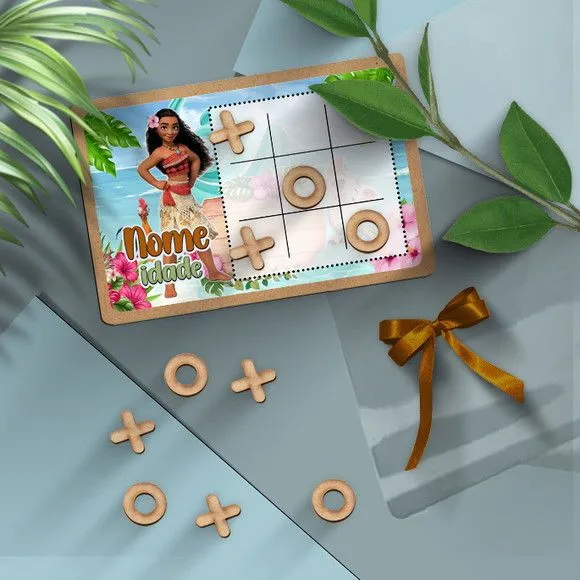 Jogo da Velha - Moana Personalizado - artesanato feito à mão por Mi Papelaria Criativa