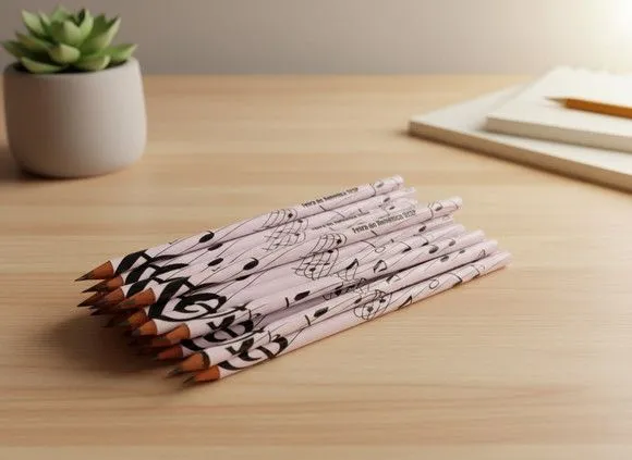 Lápis - Notas Musicais Personalizado - feito à mão por Mi Papelaria Criativa